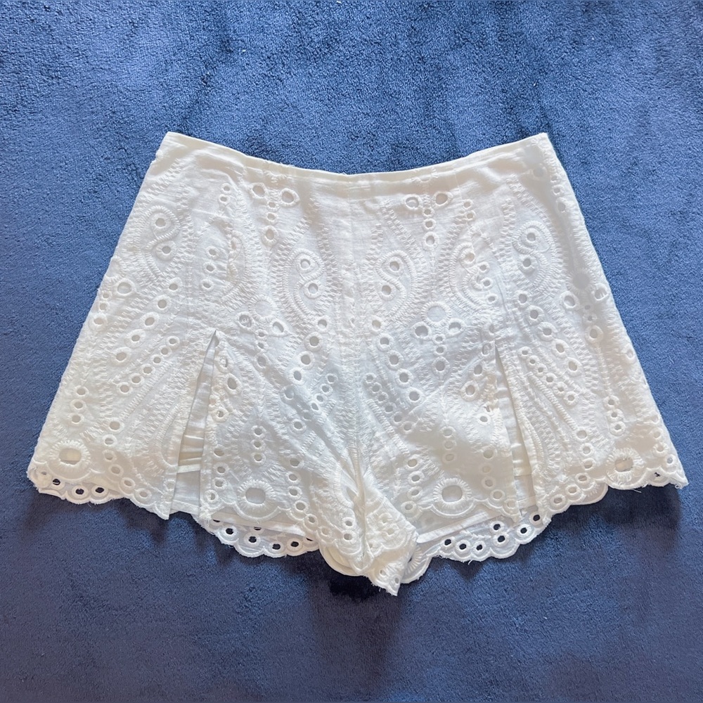 white eyelet shorts